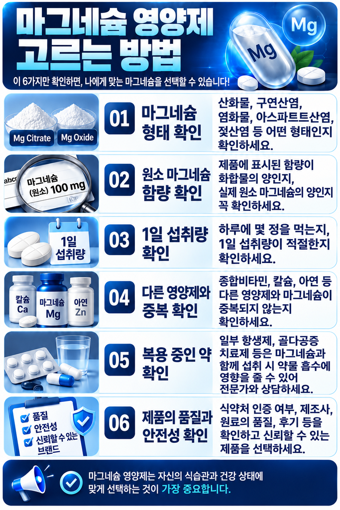 마그네슘 영양제 고르는 방법