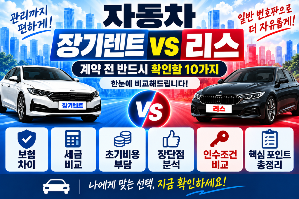 자동차 장기렌트와 리스 계약전 확인해야할 내용 총정리 썸네일