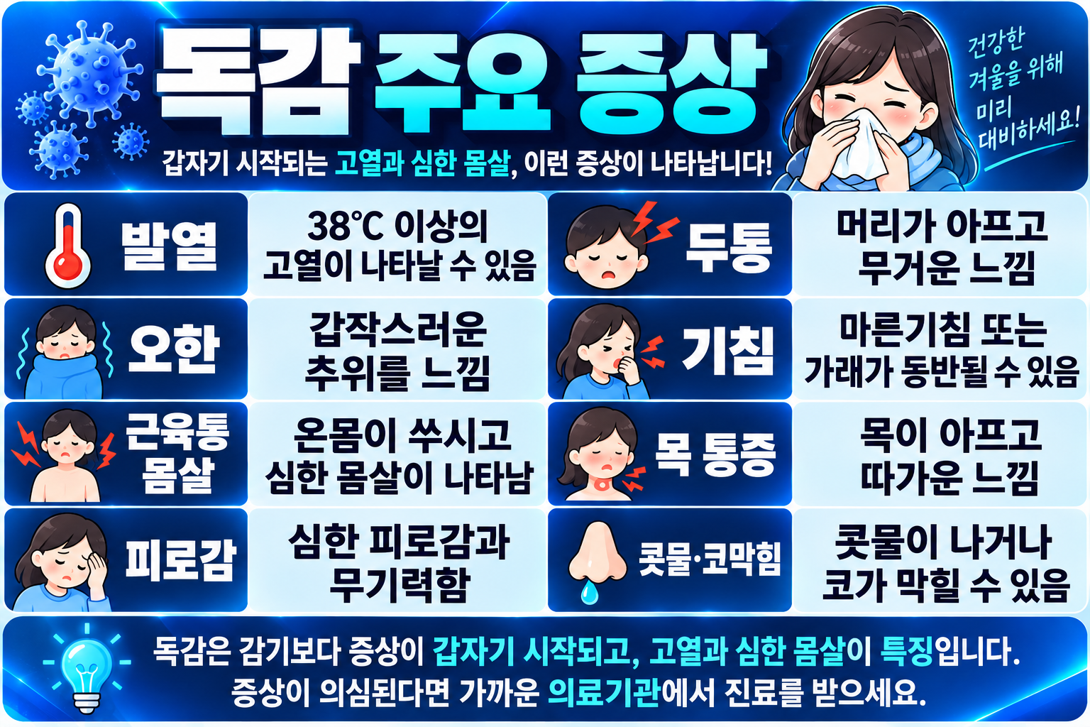 독감 주요 증상