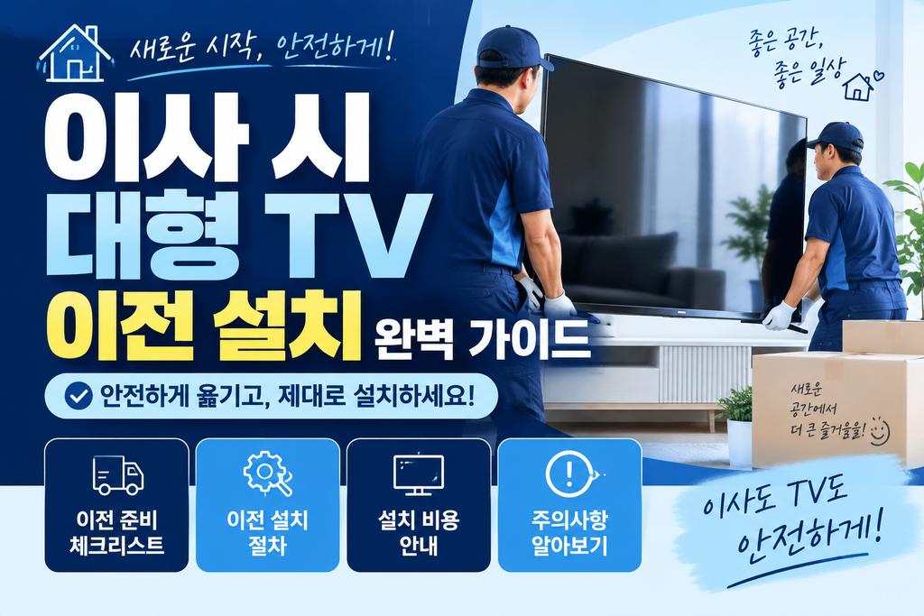 이사시 대형TV 이전설치 절차,비용,주의사항 가이드 
썸네일