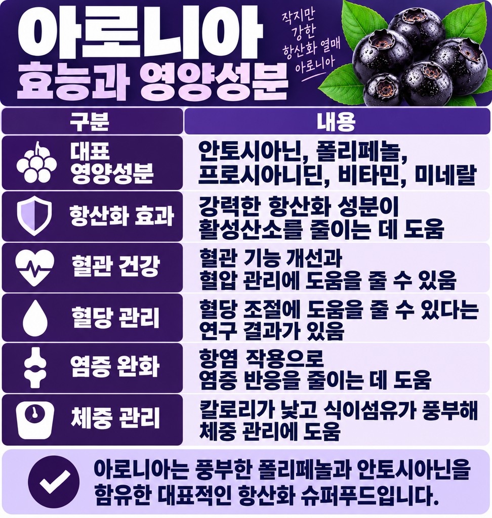 아로니아 효능과 영양성분
