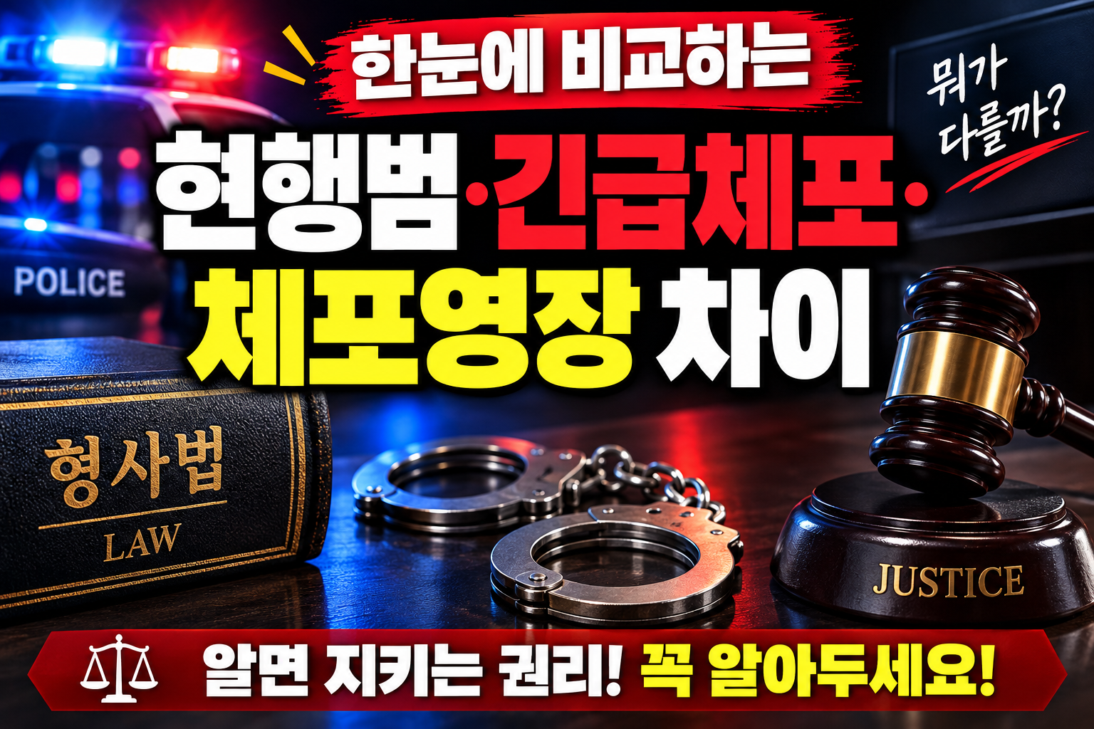 미란다 원칙이란?｜현행범·긴급체포·체포영장·구속영장·진술거부권 차이 총정리
