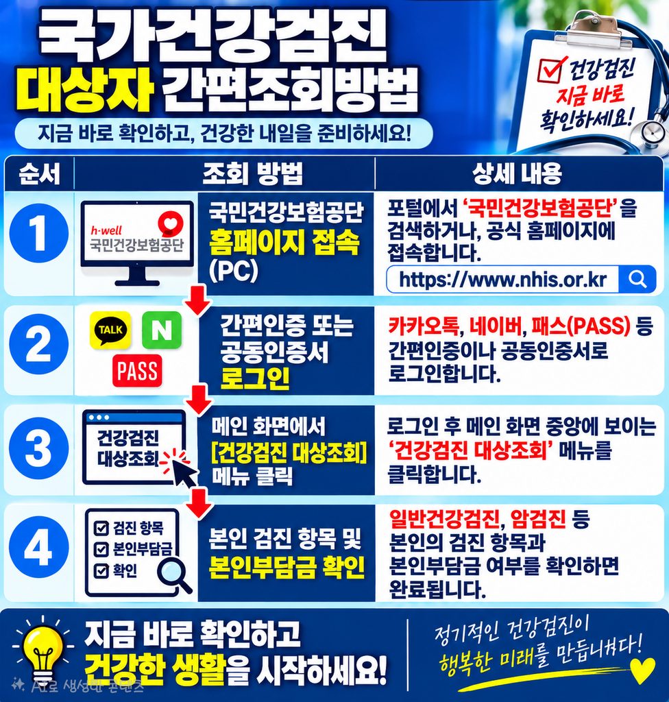 국가 건강검진 대상자 간편 조회방법