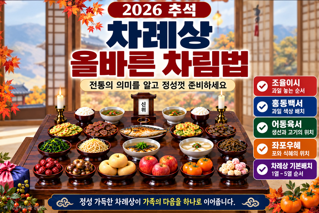 추석 차례상 올바른 차림법｜차례상 1열~5열 기본배치 순서
썸네일
