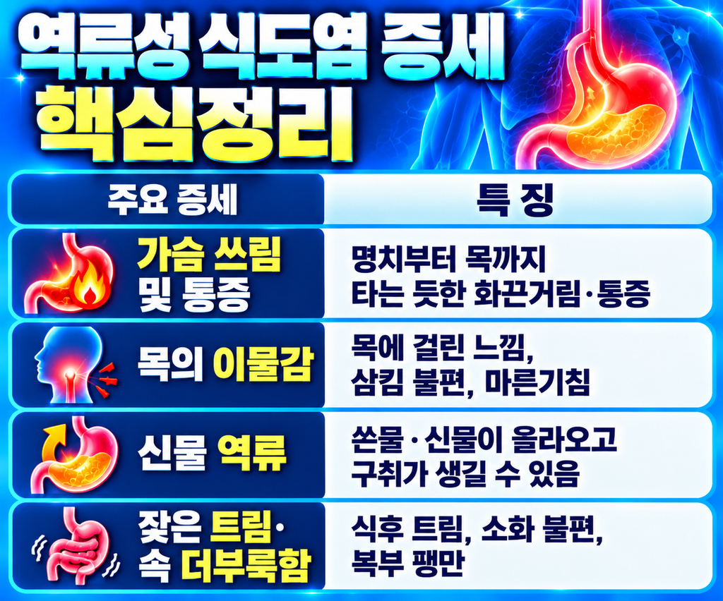 역류성 식도염 증세 핵심정리