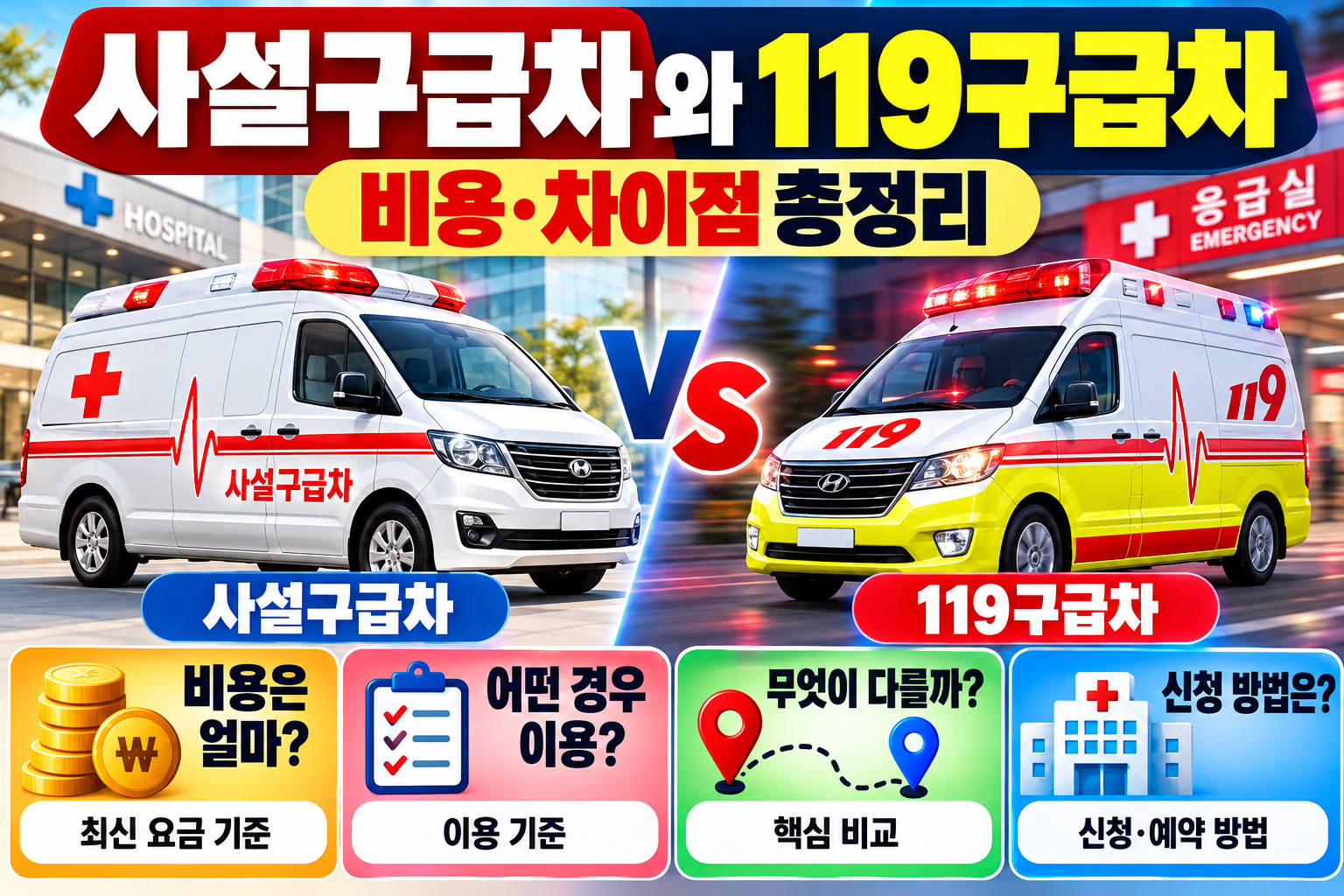 사설구급차와 119구급차의 비용,차이점 총정리 썸네일